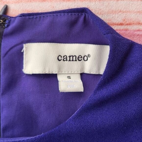 Cameo Cobalt‎ Blue Mountain Dew Cap Sleeve Fit & Flare Mini Party Dress Size S - Picture 6 of 6